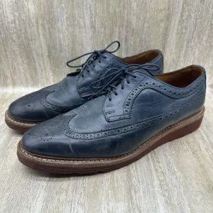 Allen Edmonds Shannon Drive Oxford Shoes Mens 10 Blue‎ Leather Longwing Wingtip