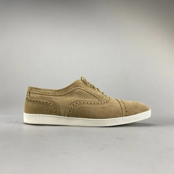 Allen Edmonds Strand Men’s Size 8.5 D Beige Suede Oxford Wingtip Lace Up Sneaker