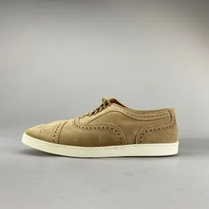 Allen Edmonds Strand Men’s Size 8.5 D Beige Suede Oxford Wingtip Lace Up Sneaker