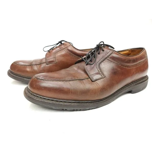 Allen Edmonds Wilbert Brown Calf Leather Oxford Derby Shoes 10 D