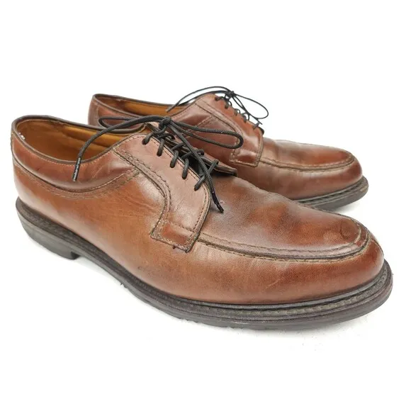 Allen Edmonds Wilbert Brown Calf Leather Oxford Derby Shoes 10 D