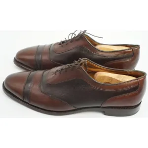 Allen Edmonds Winhall Two Tone Brown Leather Cap Toe Oxford Dress Shoes 10.5