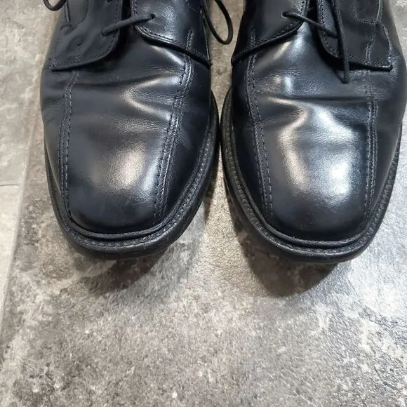 Allen Edmonds Hillcrest Black Leather Bicycle Toe Derby Oxford Dress Shoe 11.5