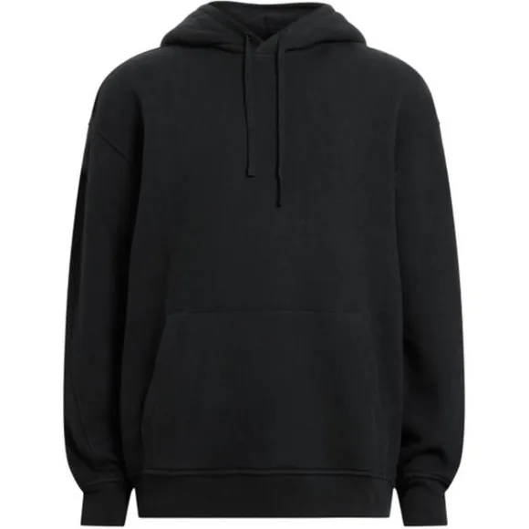 ALLSAINTS Black Santi OTH Hoodie Kangaroo Pocket Side Hem Zip, Size L