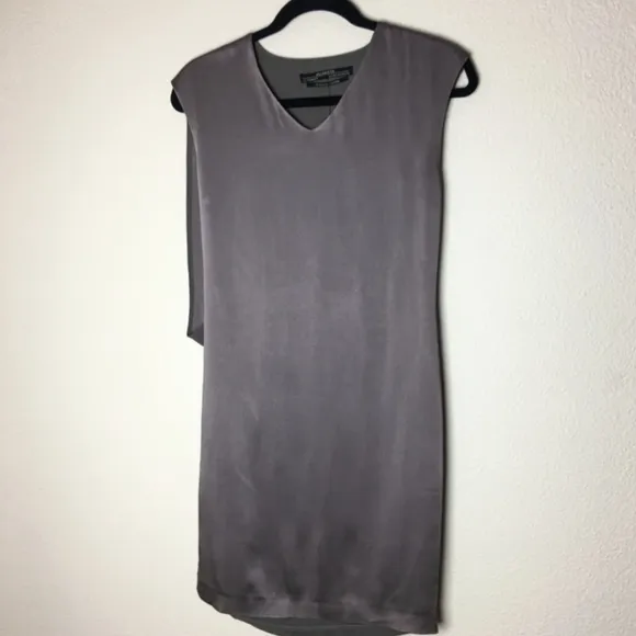 ALLSAINTS Tawny Satin Asymmetric Draped Dress