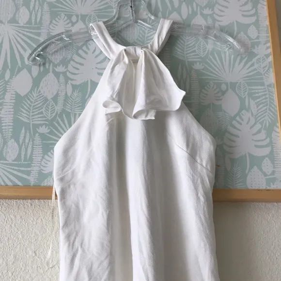 Amanda Uprichard Kitsy cotton mini Halter style  dress in white color size small