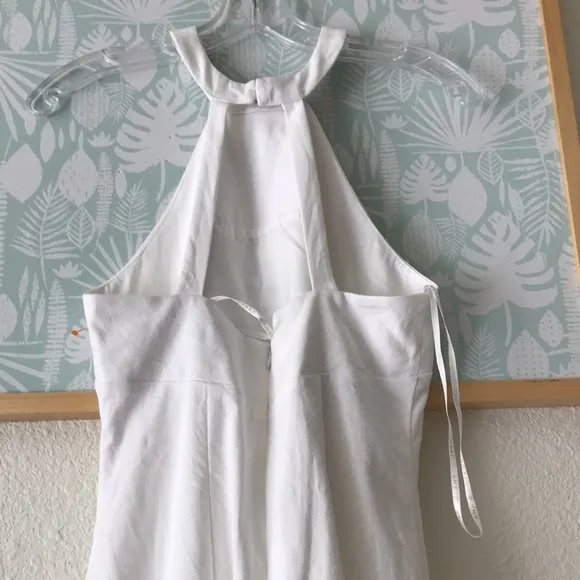 Amanda Uprichard Kitsy cotton mini Halter style  dress in white color size small