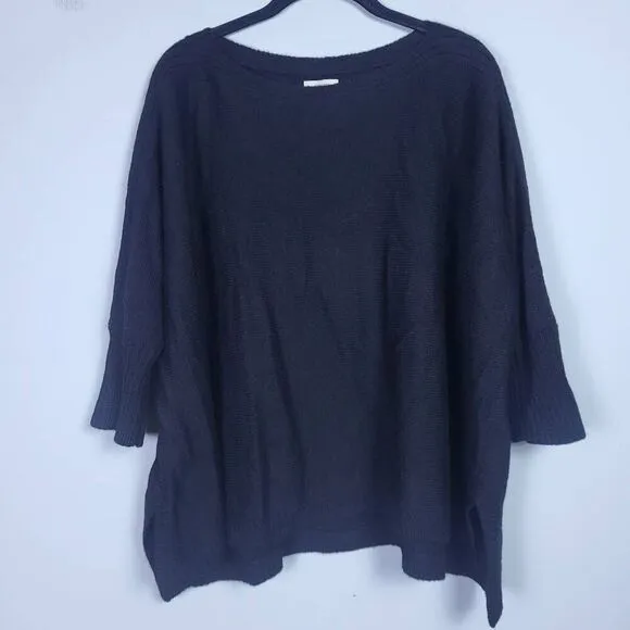 Amour Vert Animana Womens 100% Baby Alpaca Sweater O/S Black Lagenlook Luxury