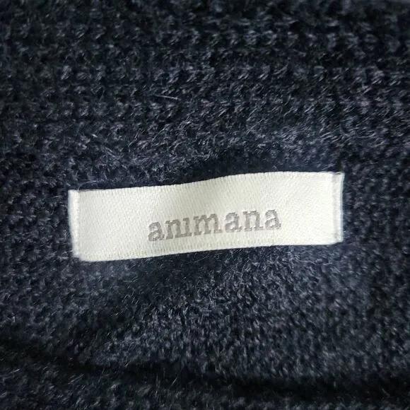 Amour Vert Animana Womens 100% Baby Alpaca Sweater O/S Black Lagenlook Luxury