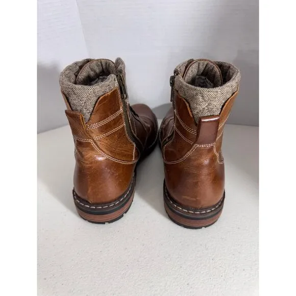 &quot;CREVO&quot; Cayden 225  Leather Boot Size 11 Chestnut Preppy Academia Hiking Work