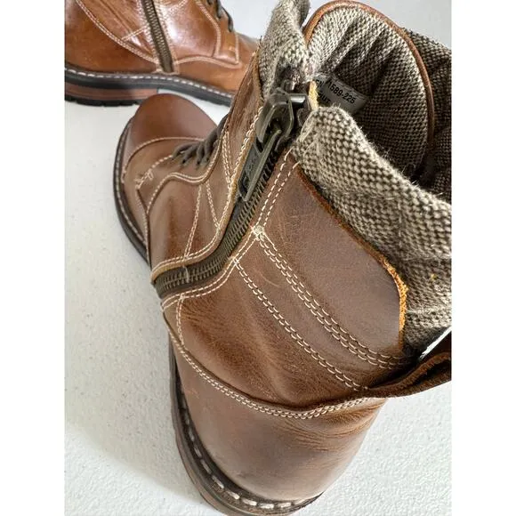 &quot;CREVO&quot; Cayden 225  Leather Boot Size 11 Chestnut Preppy Academia Hiking Work