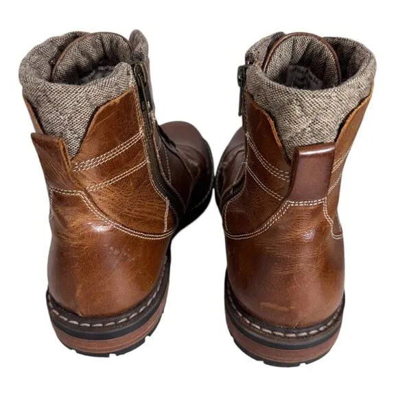&quot;CREVO&quot; Cayden 225  Leather Boot Size 11 Chestnut Preppy Academia Hiking Work