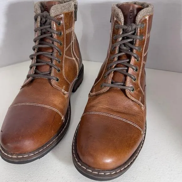 &quot;CREVO&quot; Cayden 225  Leather Boot Size 11 Chestnut Preppy Academia Hiking Work