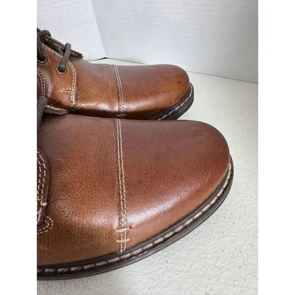&quot;CREVO&quot; Cayden 225  Leather Boot Size 11 Chestnut Preppy Academia Hiking Work