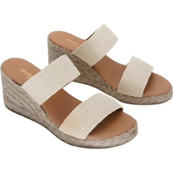 Andre Assous Nori Espadrille Wedge Sandals for Women Size 6