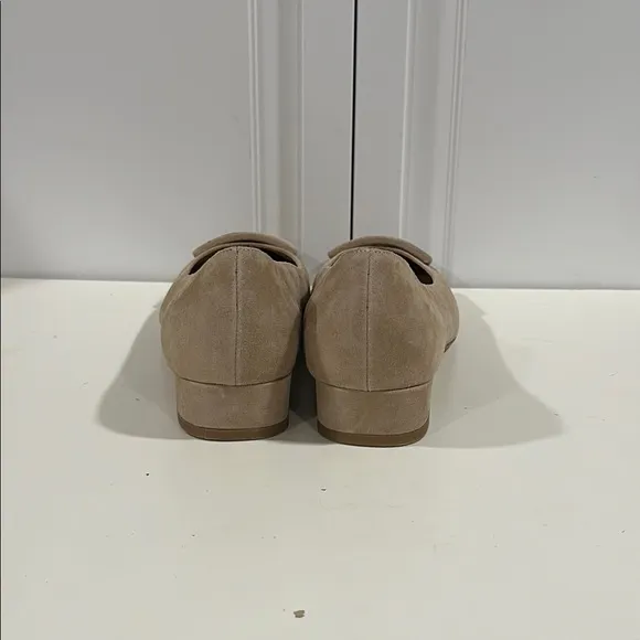 ANN MASHBURN Tan Flats with Square Buckle