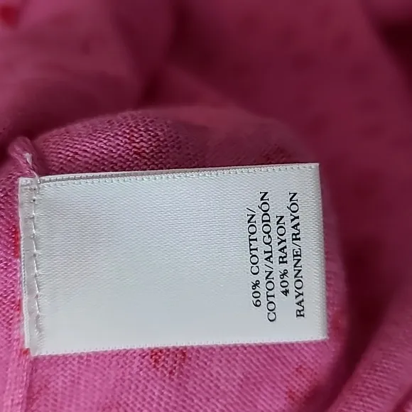 Ann Taylor Polka Dot Crewneck 3/4 Sleeve Sweater in Pink/Red