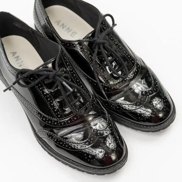 Anne Klein black oxford lace up shoes size 7M