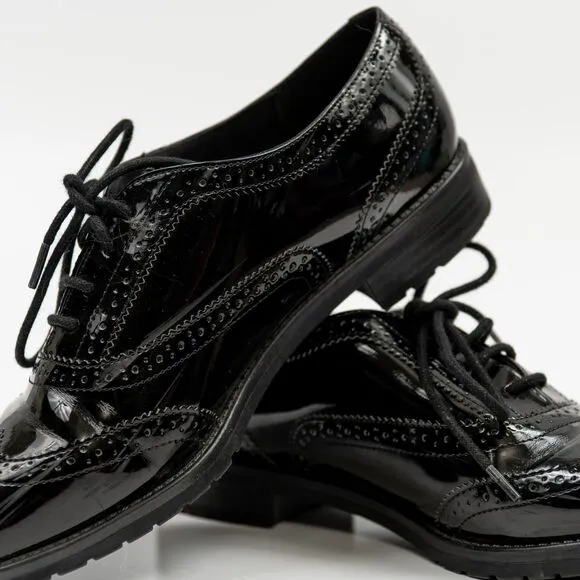 Anne Klein black oxford lace up shoes size 7M