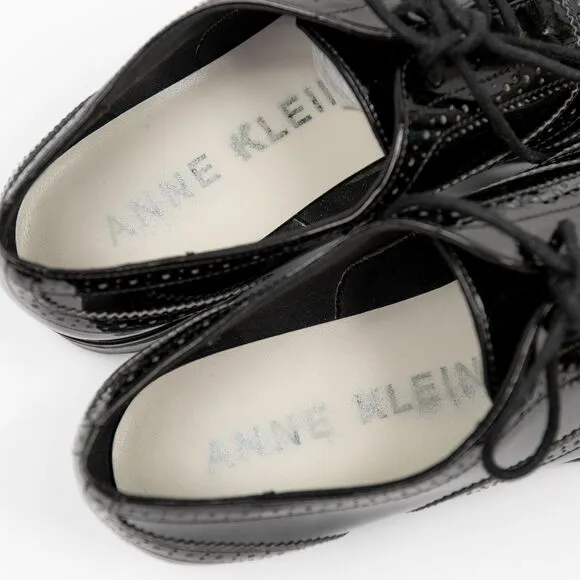 Anne Klein black oxford lace up shoes size 7M