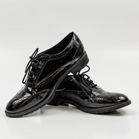 Anne Klein black oxford lace up shoes size 7M