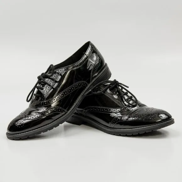 Anne Klein black oxford lace up shoes size 7M