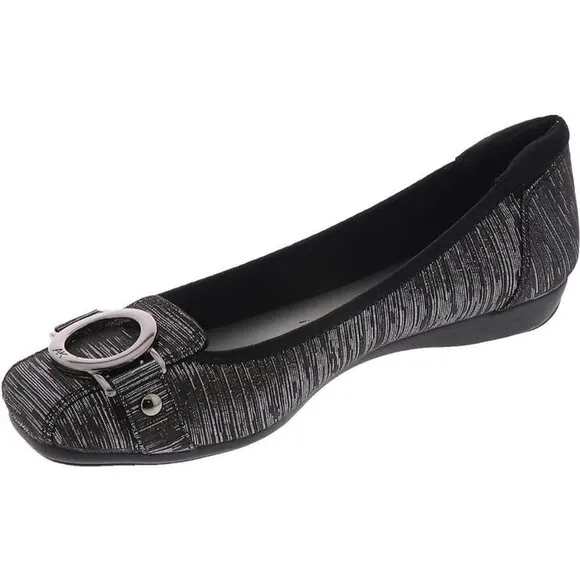 Anne Klein  Flat Shoes Women's Black Umeko Ballet Soft and Comfortabel Shoes