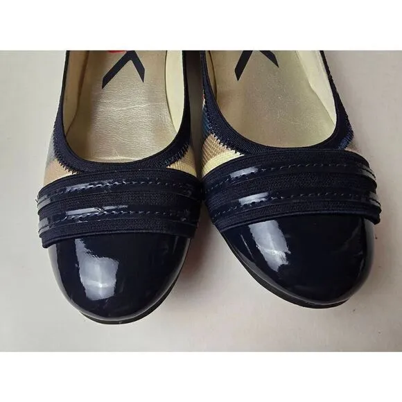 Anne Klein Flats Multi color stripe/Navy Size 8.5