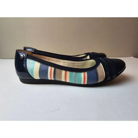 Anne Klein Flats Multi color stripe/Navy Size 8.5
