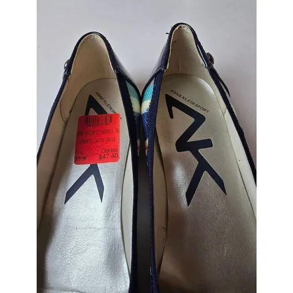 Anne Klein Flats Multi color stripe/Navy Size 8.5