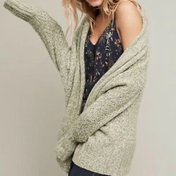 Anthro Angel of the North Alpaca Wool Blend Moss Green Cardi Cardigan Sweater