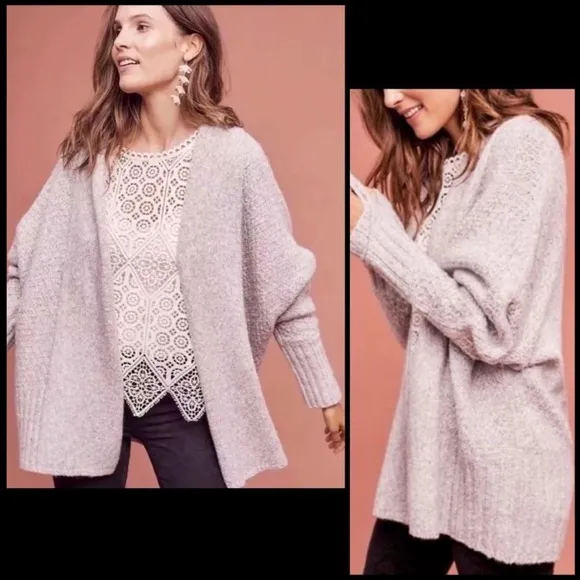Anthro Angel of the North Alpaca Wool Blend Moss Green Cardi Cardigan Sweater