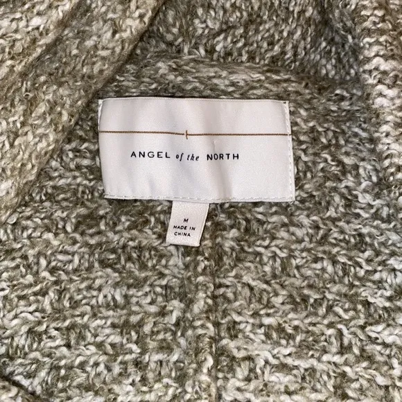 Anthro Angel of the North Alpaca Wool Blend Moss Green Cardi Cardigan Sweater