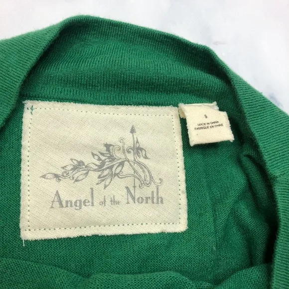Anthropologie Angel of the North Green Evi Sweater