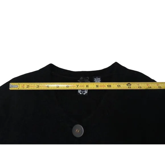 Anthropologie ANGORA Cardigan Size S Black Sweater Nick &amp; Mo Fluffy Whimsigoth