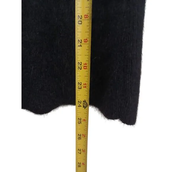 Anthropologie ANGORA Cardigan Size S Black Sweater Nick &amp; Mo Fluffy Whimsigoth