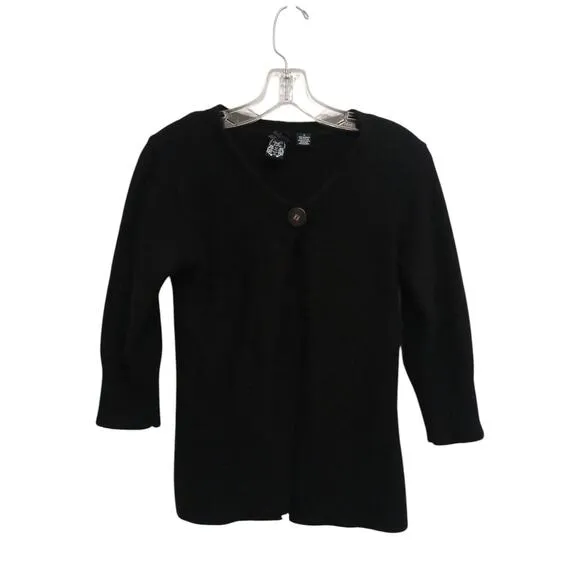 Anthropologie ANGORA Cardigan Size S Black Sweater Nick &amp; Mo Fluffy Whimsigoth