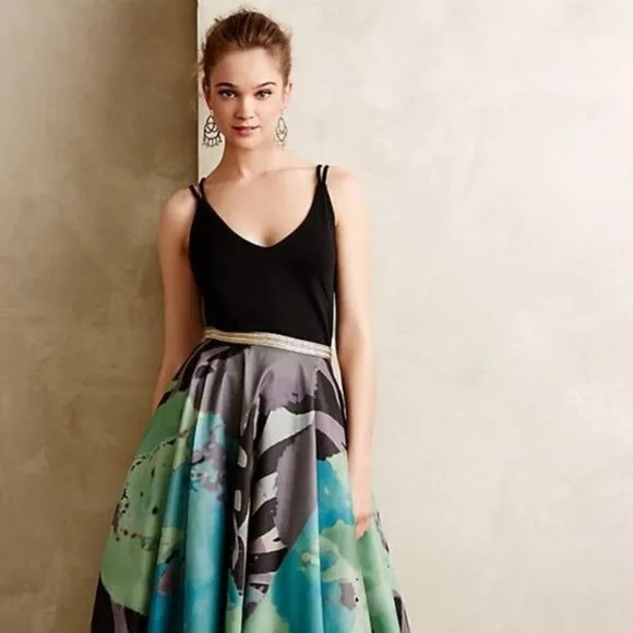 Anthropologie Geisha Designs Pintura Lehengas style Maxi skirt Size 0