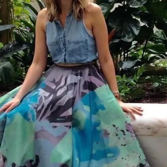 Anthropologie Geisha Designs Pintura Lehengas style Maxi skirt Size 0