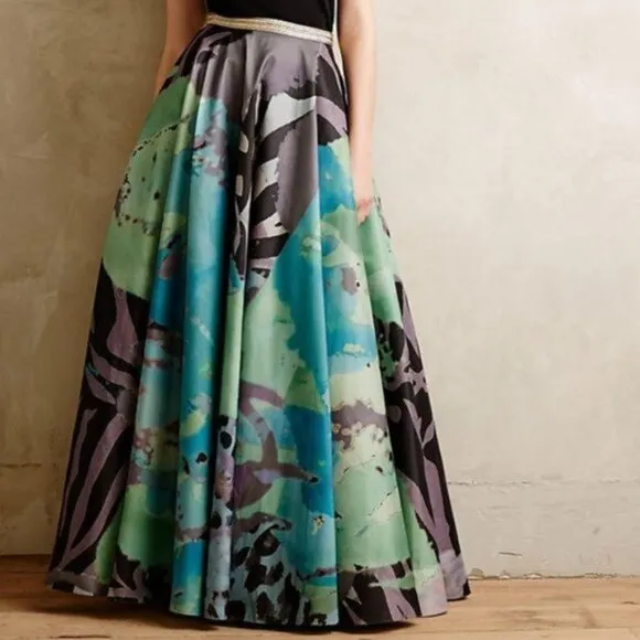 Anthropologie Geisha Designs Pintura Lehengas style Maxi skirt Size 0