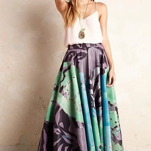 Anthropologie Geisha Designs Pintura Lehengas style Maxi skirt Size 0