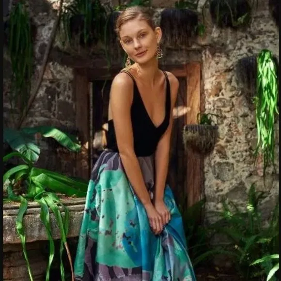 Anthropologie Geisha Designs Pintura Lehengas style Maxi skirt Size 0