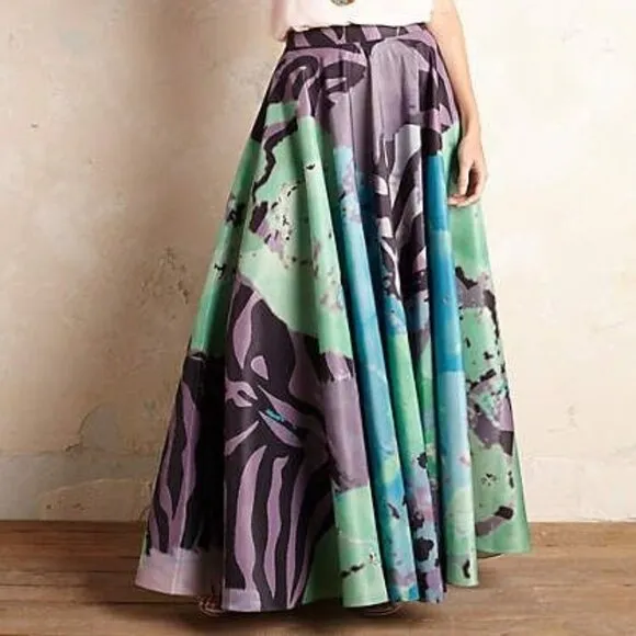 Anthropologie Geisha Designs Pintura Lehengas style Maxi skirt Size 0