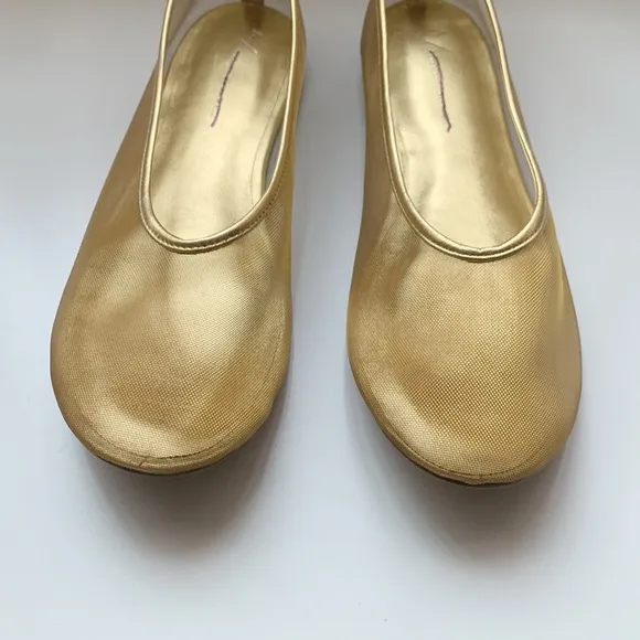 Anthropologie Gold Mesh Ballet Flats