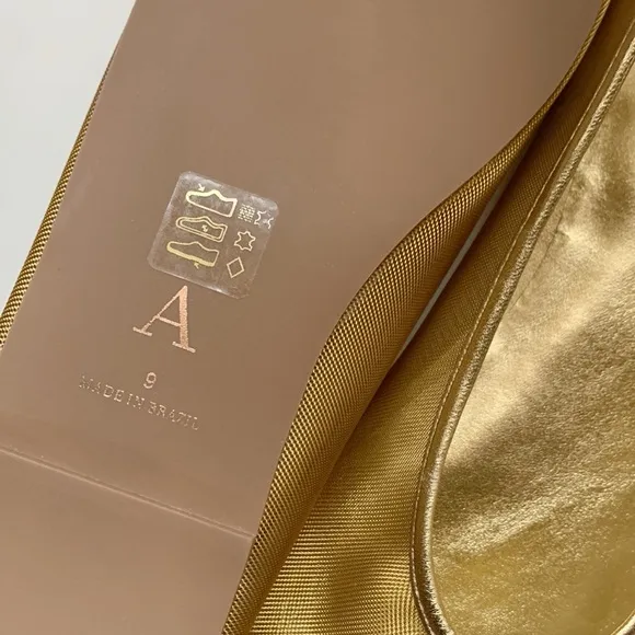 Anthropologie Gold Mesh Ballet Flats