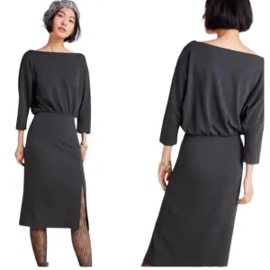Anthropologie Knit Column Dress, in Charcoal Gray NWT Women’s Size Medium