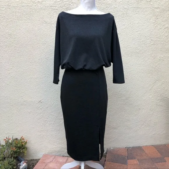 Anthropologie Knit Column Dress, in Charcoal Gray NWT Women’s Size X-Small