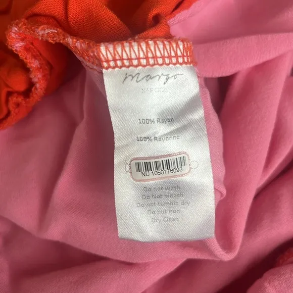 Anthropologie Margo Baridon Women’s Colorblock Oversized Pink Orange Tunic Dress