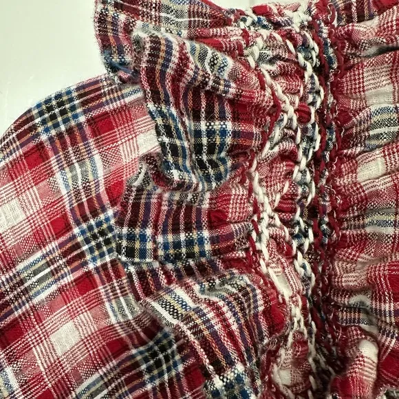 Anthropologie Pilcro Smocked Plaid Mini Dress - Size Large, NWT