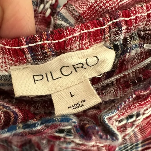 Anthropologie Pilcro Smocked Plaid Mini Dress - Size Large, NWT